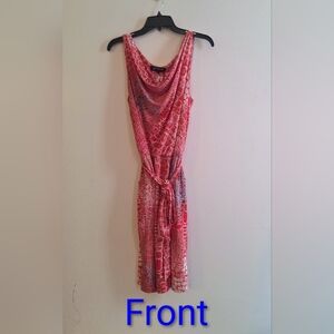 NWOT Chic Jones New York Coral and White Sleeveless Dress